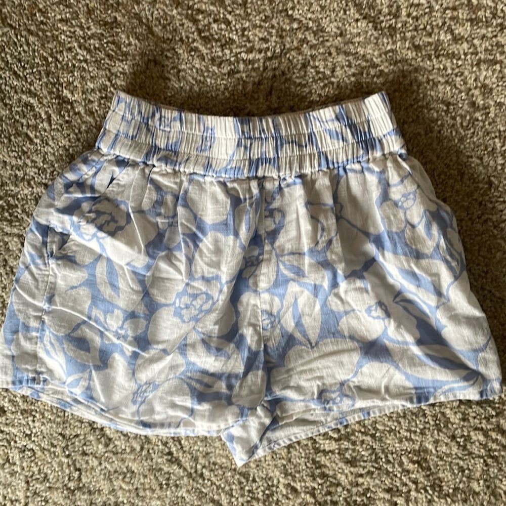 Blue floral shorts